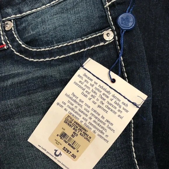 True Religion Skinny Jeans, Size 30. Brand New.